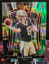 2025 Panini Select Premier Level Tyler Shough #141 Black & Green Shock Prizm RC