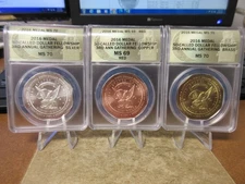 2016 3rd So-Called Dollar Gathering 3 Medal Set by Daniel Carr ANACS 70/69/70
