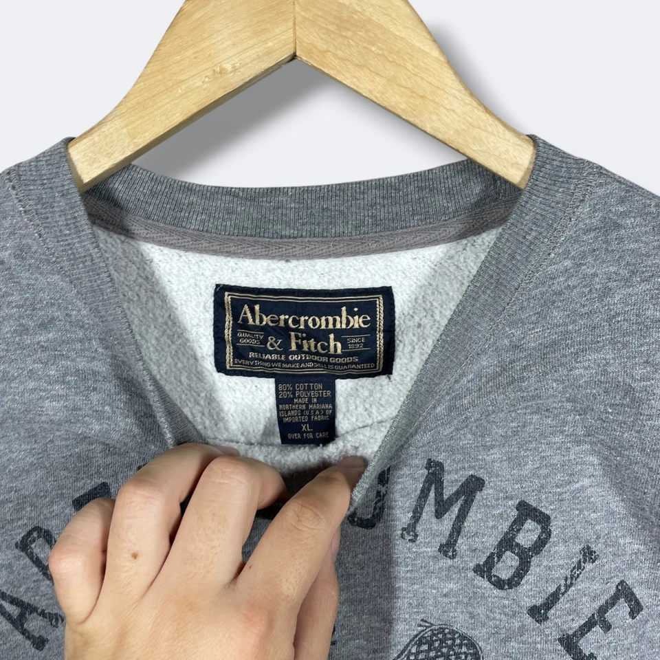 Sudadera De Colección Abercrombie Fitch L/s Cuello Redondo Para Hombres XL Lacrosse Deportiva Retro Foto 3 de 4