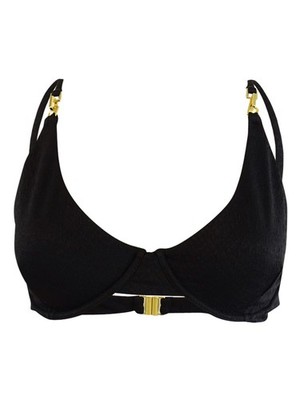 Revel Rey Women's Inez Underwire Bikini Swim Top Separates Swimsuit (L, Black)