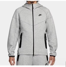 Men Nike Tech Fleece Full-Zip Windrunner Hoodie Size L Heather Grey FB7921-063