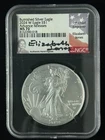 2024-W Burnished Silver Eagle MS70 NGC Advance Releases Elizabeth Jones Signed