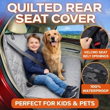 Car Rear Seat Cover - Grey Pet Dog Protector Waterproof - Quilted For BMW