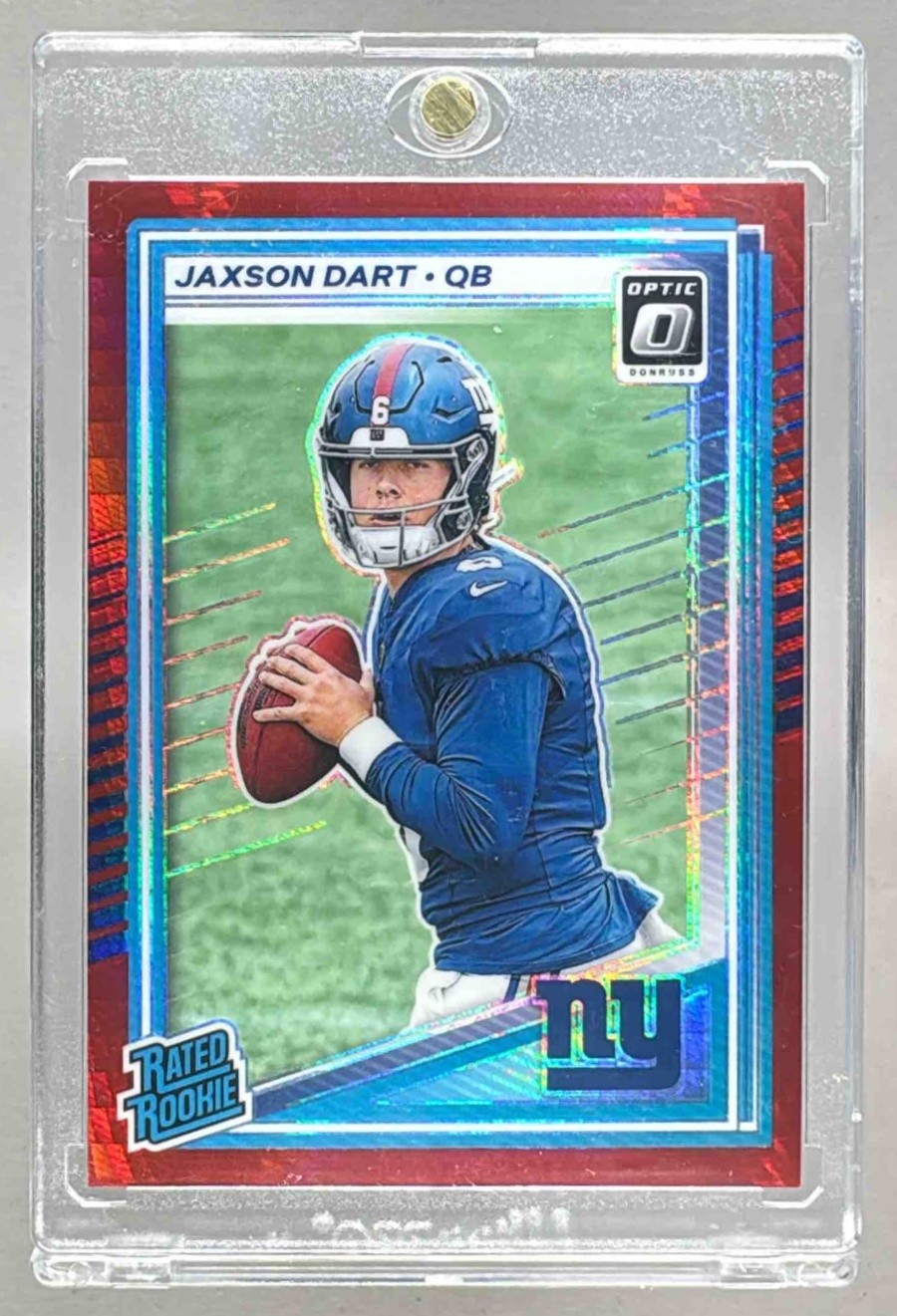 Jaxson Dart 2025 Panini Donruss Optic #273 Red Hyper Prizm Rated Rookie