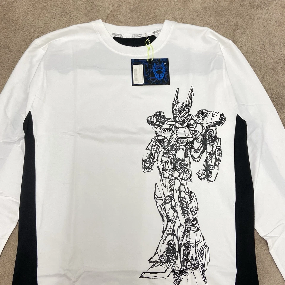 Y2K Deadstock Cyberdog T Shirt Men’s XL Slim Stretch Long Sleeve Goth Rave  - image 4 of 4