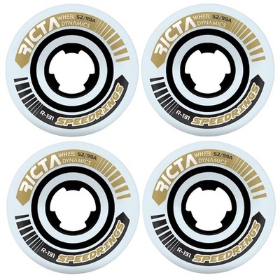 Ricta Skateboard Wheels 52mm Speedrings Slim 99A White/Gold