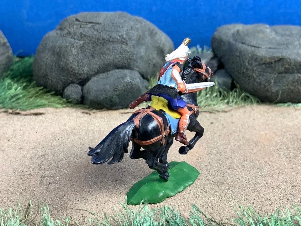 Elastolin Alemania Montado Romano con Espada y Caballo Negro Escala 1:45 (40 mm) Foto 4 de 4