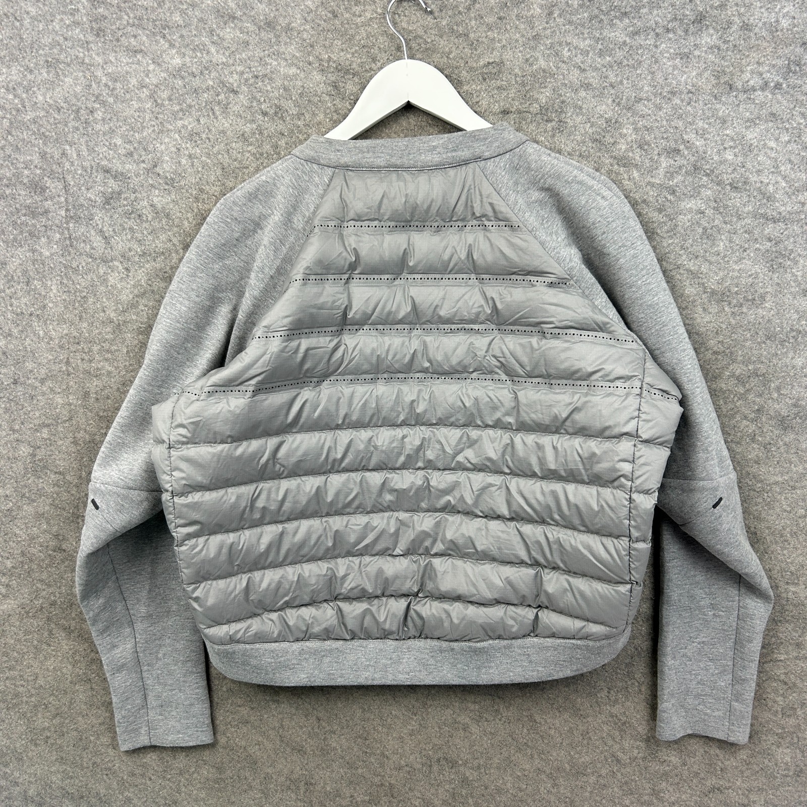 Nike Jumper Womens Large Grey Tech Fleece 800 Aeroloft Goose Down Hybrid Sweater image 9