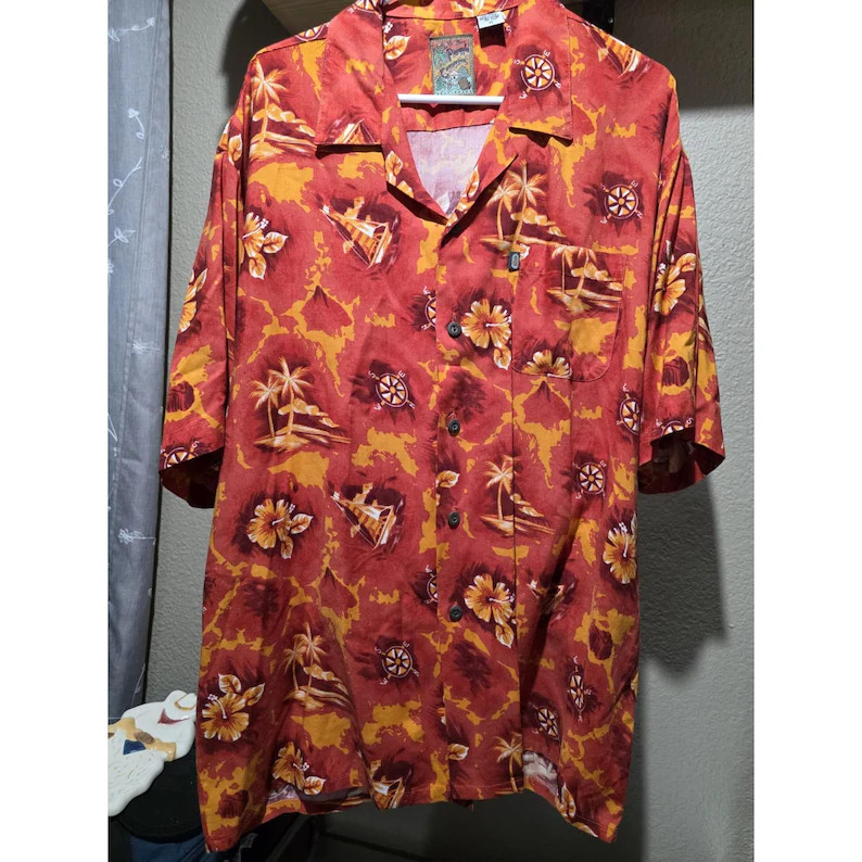 Vintage Pineapple Hawaiian Shirt Mens Womens Aloha Beach Summer Hawaii Top