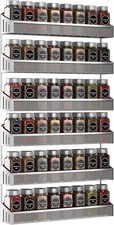 Wall Mounted Metal Spice Rack 2-Piece Set (Black)