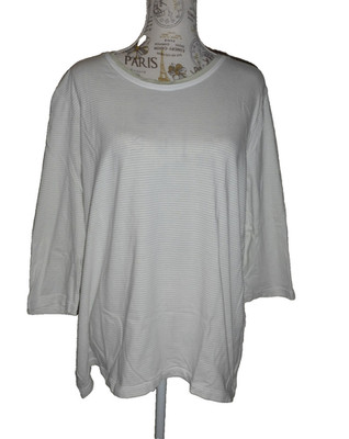 Cotton Made in Africa T-Shirt XL LONGSLEEVE 3/4 arm creme Jersey grün gestreift