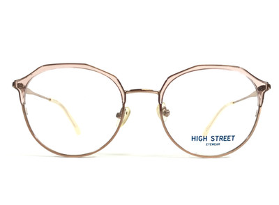 High Street Eyeglasses Frames CASS BLUSH Pink Gold Round Full Rim 51-19-145
