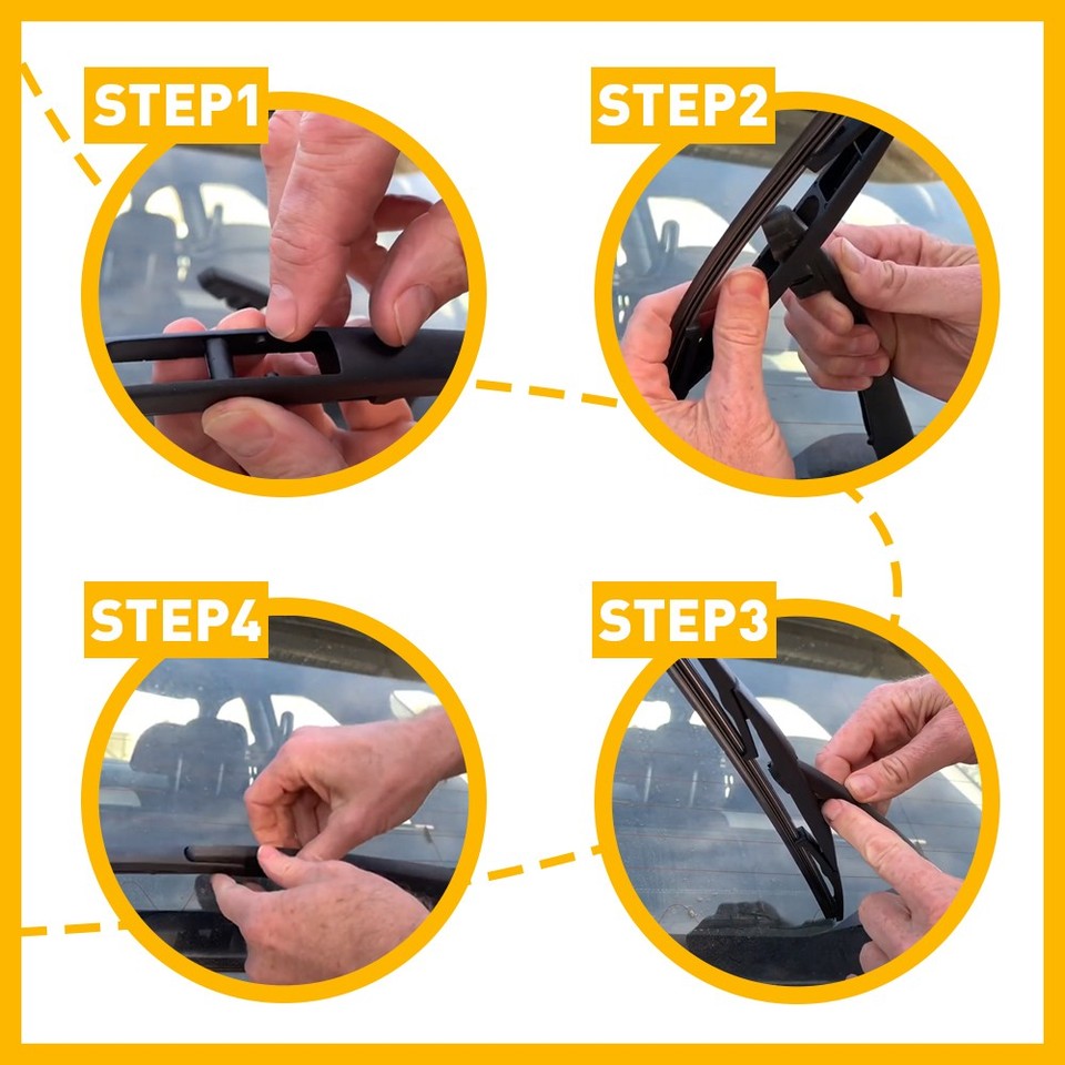Motoforti Juego De Brazos De Limpiaparabrisas Trasero, 14 Pulgadas Para Jeep Grand Cherokee 2005 2010 Goma Color Negro