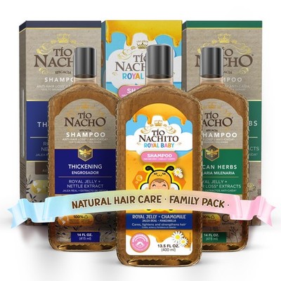 Tio Nacho Family Hair Care Bundle: Royal Baby 13.83 Fl Oz (Pack of 3), Multi 
