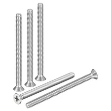 #10-24x2-1/2" Flat Head Machine Screws -50pcs -304 Stainless Steel -Silver