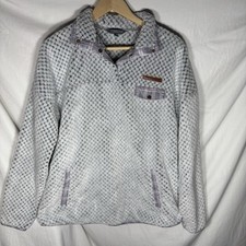 Simply Southern Textured Fleece Pullover 1/4 Snap White, Black w/Pink Size L