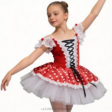 Professional Ballet Girls Red Dot Floral Dress Ballerina Dress Adult Women Kids