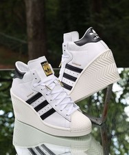 Adidas Superstar Ellure White Black Women  s Size 8 Hidden Wedge Custom FW0102