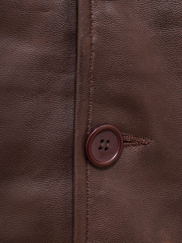 Men's Brown Leather Gilet Black Real Lamb Leather Winters Waistcoat Vest - Picture 3 of 5