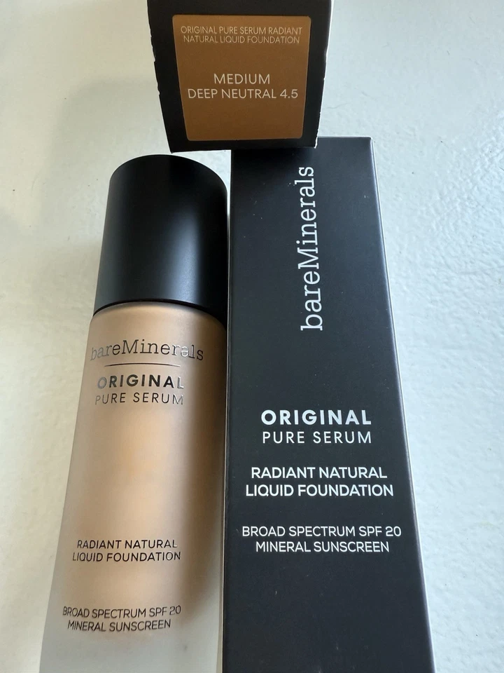 bareMinerals Pure Serum Liquid Foundation SPF 20 Medium Deep Neutral 4.5 - Image 2 of 4