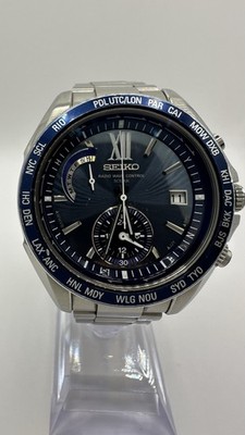 Seiko Brightz 8B54-0AG0 JDM Titanium Solar Radio Controlled World Time Blue
