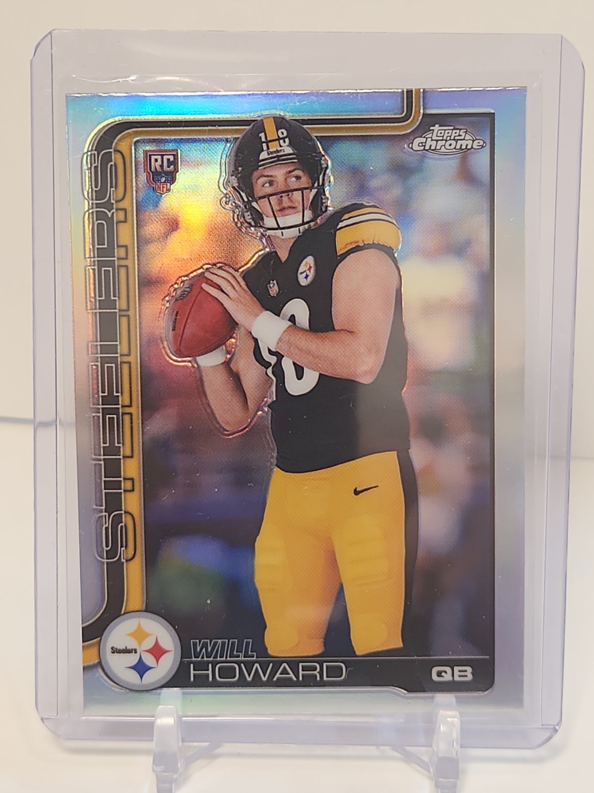 Topps 2025 Chrome Refractor Rookie Will Howard #321 Pittsburgh Steelers