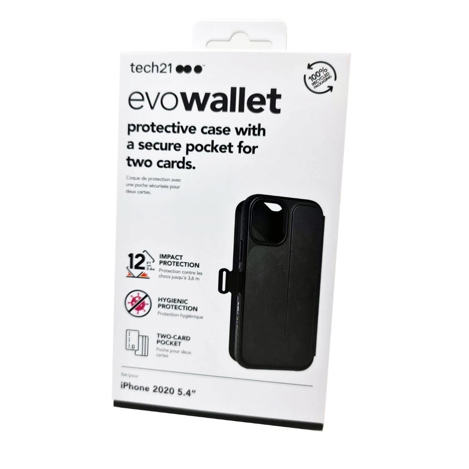 Tech21 Evo Wallet Case for iPhone 12 mini 13 mini Cover - Shockproof - Image 3 of 4