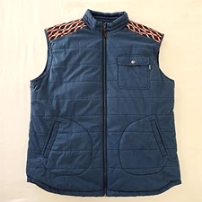 Howler Bros Shaman Zip Vest Primaloft Insulated Navy Blue Aztec Yoke Men's XXL