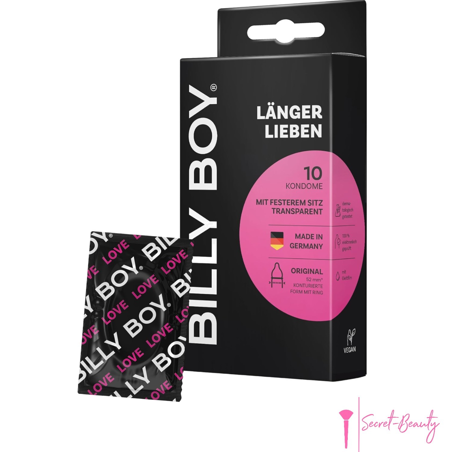 BILLY BOY Kondome Länger Lieben 10er Pack 52 mm Kondome für längeres Erlebnis