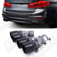 M5 STYLE QUAD EXIT TAILPIPES BLACK EXHAUST FOR BMW 5 SERIES TOURING G31 16-23