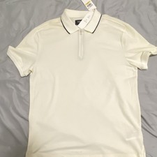 Calvin Klein Men's White Short Sleeve Polo Shirt Button Closure Size L