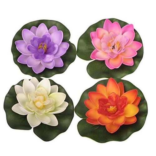 Set of 4pcs Floating Pond Decor Water Lily/Lotus Foam Flower