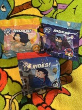 DC Rides Wendy  s Kids Meal Toys- Get 3 Wonder Woman, Batman, and Superman. See
