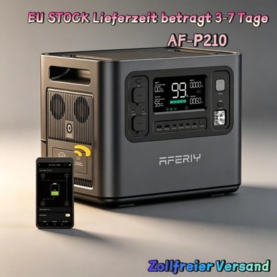 Tragbare Powerstation Lithium LiFePO4 2400W 2048Wh AFERIY P210