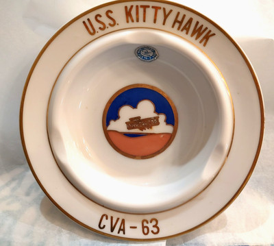 USS Kitty hawk Vintage Ashtray CVA-63 Hozan China Porcelain U.S.S. KittyHawk