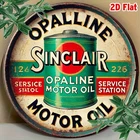 Sinclair Opaline Motor Oil Round Tin Metal Signs Home Décor 8x8
