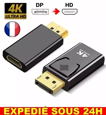 Display port DP mâle vers HDMI Adaptateur convertisseur femelle pour HDTV/PC MAC - Photo 1/4