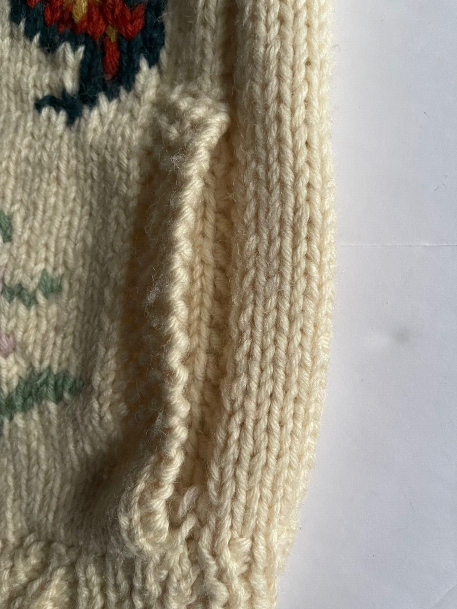 JOSEPH TRICOT VINTAGE ENGLAND HAND KNIT WOOL FLORAL AND