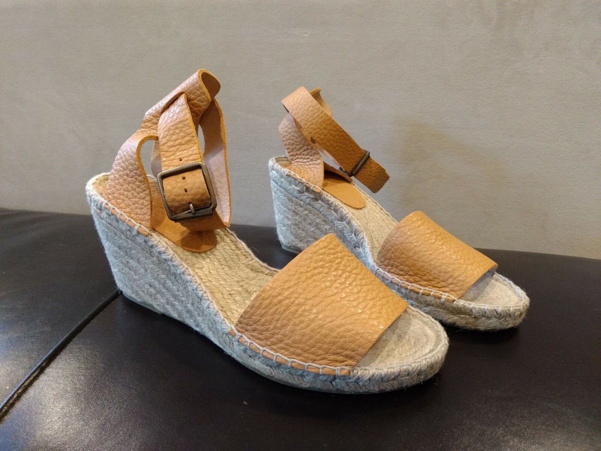 NWB J Crew Dusty Cypress Corsica Tumbled Leather wedge