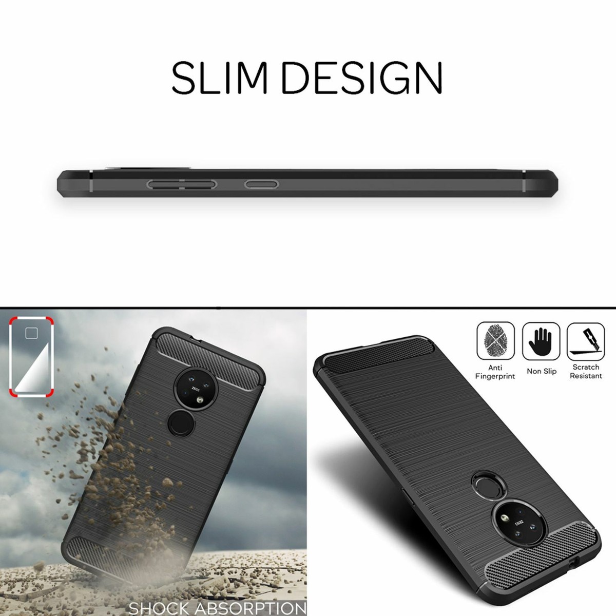 Handyhülle Für Nokia 6.2/7.2 – Carbon-Look Mit Stoßfestem TPU-Schutz