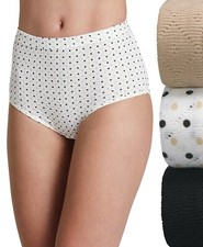 Women Jockey Underwear Breathe 3-pack Pointelle Briefs/Light/Simple Dot/Black