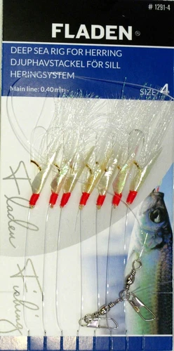 5 Fladen Sabiki feather 7 hook size 4 fishing mackerel lure Herring Bait Fish