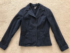 St. John's Bay Womens Striped Stretch Blazer Jacket Size S