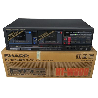 SHARP RT-W800(BK) Cassette Player Tape Deck Original Box For Parts Not Working