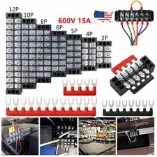 Dual Row 4-10 Positions 600V 15A Screw Terminal Block Terminal Barrier Strip