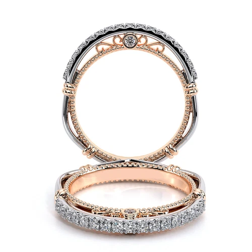 Lab Created Diamond Rose & White Gold FN Vintage Wedding Anniversary Band Ring