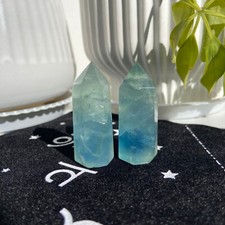 63g 2pcs Fluorite Point Tower Stone Small Size Quartz Crystal Specimen Healing