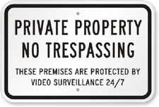 Private Property No Trespassing Sign Weatherproof Aluminum 8"x12"