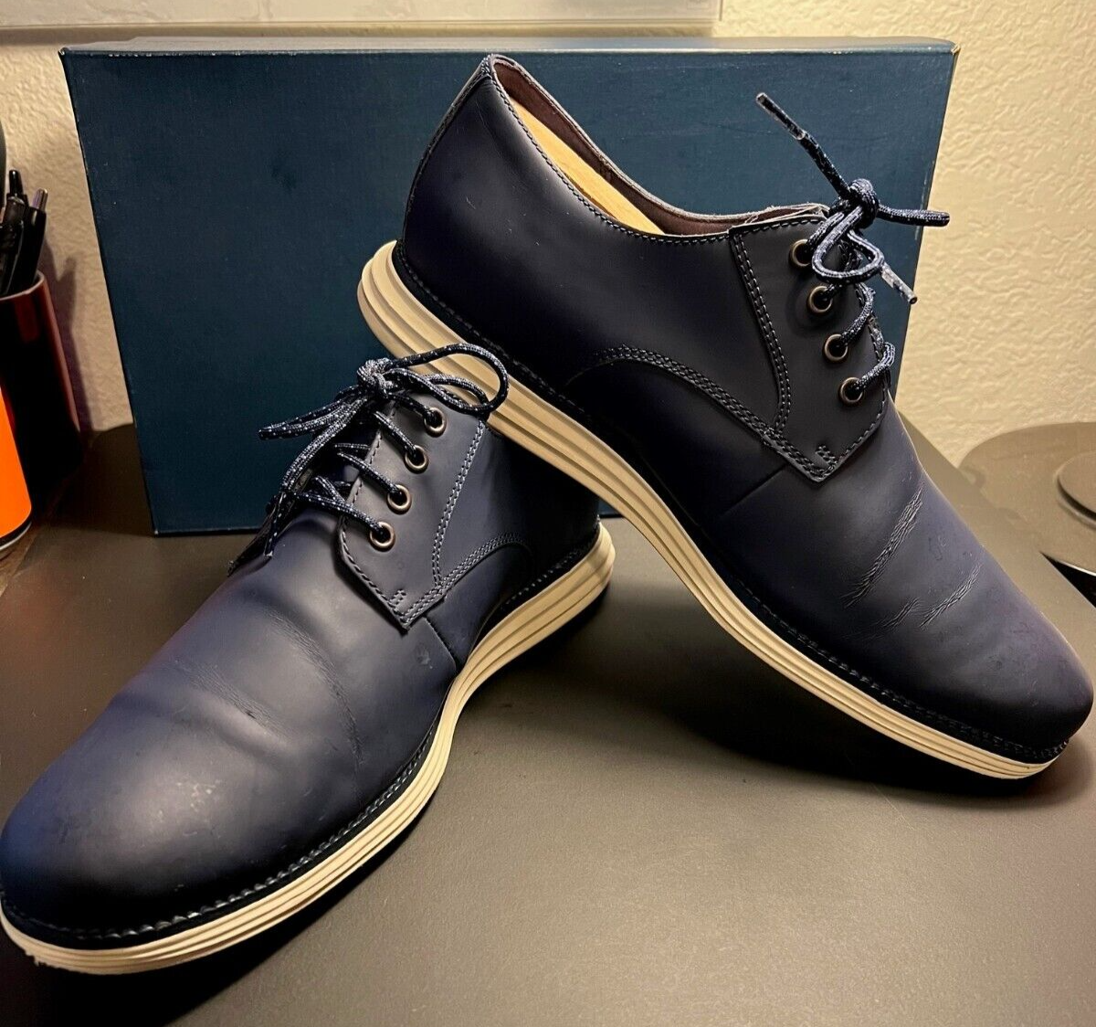 Men's 10 Cole Haan Original Grand Plain Toe Oxford Shoes Blazer