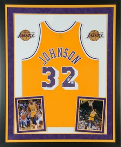 framed magic johnson jersey